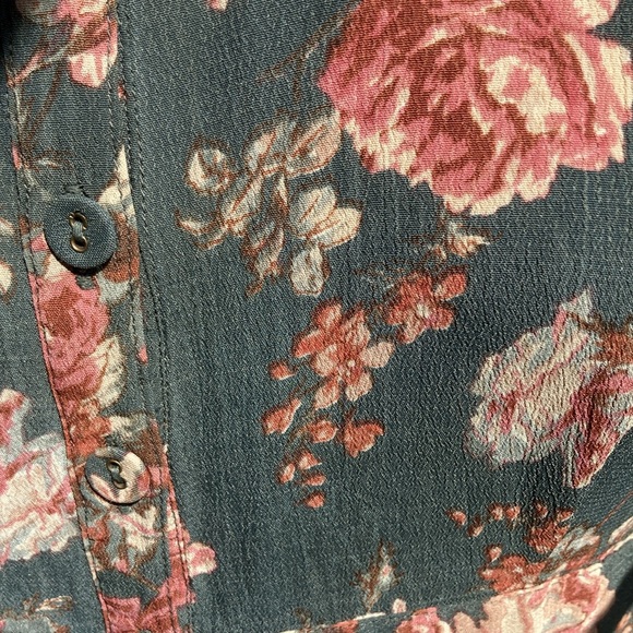 April Cornell soft floral rayon shirtwaist dress with waist tie Small - Picture 13 of 15